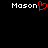 Static pixel art displays two 'Mason' text labels on black background, one with red heart symbol replacing the final letter.