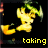 Animated contact sheet showing three frames of a yellow stick figure with green hair performing motion against black background, each frame labeled with text below the figure.