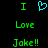 Green text 'I', cyan heart symbol, and green text 'Love' above green text 'Joke!!' on black background.