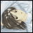 A 48x48 pixel buddy icon featuring a side-profile anime-style character with long brown hair against a light blue background, paired with "Anime IM" and "COM" text on a black background in a contact sheet layout.