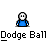 Animated contact sheet of a pixel art character dodging red balls across 23 frames, with repeated text "Dodge Ball" below each frame on gray background.