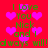 Red background with green text reading "I Love You Nick and I always will!" surrounded by pink hearts.