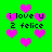 Green background with pink pixelated hearts and repeated text 'i love u 2 felice' in dark blue pixels.