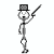 A 3x3 contact sheet of a stick figure animation with a top hat and cane, showing sequential motion across nine frames.
