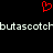 Red pixelated heart symbol above repeated white text on black background.
