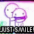 Pixelated purple and white cartoon character with wide eyes and a broad smile, standing on a white background with black text reading "JUST SMILE!" below.