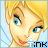 Animated contact sheet of a cartoon fairy character with blonde hair and blue eyes, showing five sequential frames of facial expression changes against a light blue background.