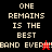 Pixelated text displays 'ONE REMAINS IS THE BEST BAND EVER!' across four quadrants with red and black backgrounds, featuring animated pixel changes in the exclamation marks.