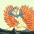 A pixelated cartoon-style animation featuring a character with orange hair and blue clothing on the left, next to green text reading "Original Icons .com" on a dark background.