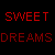 A static contact sheet frame showing a pixelated image of a person with dark hair and blue eyeshadow beneath red text reading "SWEET SWEET DREAMS DREAMS" on a black background, with the lower portion cropped to show only part of the face against a gray backdrop.