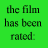 Green and black graphic with text fragments including 'the film has been rated:', 'revenge', 'MCR productions', 'My Chemical Romance', and 'I'm not okay (i promise)' in pixelated fonts.