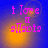 Pixelated text 'i love a allstar' in pink on blue background with orange glow, animated change in light position