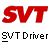 Red 'SVT' text above black and white pixelated 'SVT Driver' text on gray background.