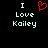 Pixelated text and a red heart symbol on a black background, with two identical static frames showing 'I Love Kailey' text.