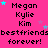 Pixelated text and star icons on a bright pink background with repeated names and phrases.