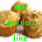 Green text overlays on a background of muffins, with a gray rectangle in the bottom-right corner.