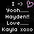 Pixelated text and a pink heart icon on black background, with two identical frames showing 'I ->' followed by the heart symbol.