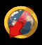 Animated globe icon with golden ring and red arrow rotating across showing Earth's continents