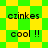 Green and yellow pixelated background with repeated text 'czinkes' above 'cool !!' in black font.