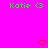 Green text reading 'Katie <3' appears twice on a bright pink background with two red pixelated hearts below.