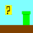 Animated contact sheet showing a stick figure character interacting with green pipes and question blocks in a Mario-style game environment across 21 frames.