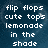 Pixelated text on a dark blue background with subtle light effects, arranged in four quadrants.