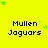 Yellow background with green stars and repeated text 'Mullen Jaguars' in dark blue pixelated font across three