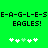 Green background with pixelated text and star symbols; animated sequence shows alternating light green stars among white stars.