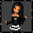 Pixel art contact sheet showing a 3x2 grid of animated frames with a female character and text elements on dark gray backgrounds.