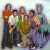 Group of seven pixelated figures in varied clothing standing closely together in a horizontal arrangement.