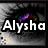 Six distinct pixelated images of 'Alysha' text overlaid on various backgrounds including grayscale, rainbow, pink, yellow flower, heart, and green cartoon character.