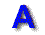 Animated sequence of blue letter A icons with varying shapes and backgrounds transitioning from solid to pixelated forms.