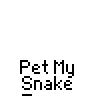 Animated contact sheet of a pixel art buddy icon showing sequential frames of a stick figure interacting with a snake, including text bubbles and pose changes.