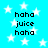 Pixelated blue background with white stars and repeated black text "haha juice haha" in four quadrants.