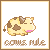 Pixel art cow with brown spots, pink nose, and closed eyes lying down; text 'cows rule' below in pixelated font.
