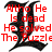 Red text overlays a black stylized 'L' on white background with gray rectangle in bottom right corner.