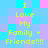 Pixelated text reads "I Love My Family + Friends!!!" on a pastel checkered background with cyan, pink, and purple squares.