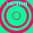 Four identical circular patterns with red concentric rings on a cyan background, each labeled 'HANNAH' in light blue text above.