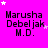 identical text-based icons on a bright pink background, each displaying 'Marusha Debeljak M.D.' with varying star positions