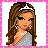 Pixel art contact sheet of a female character with long brown hair wearing a tiara, pearl necklace, and silver dress on the left; pink text boxes reading "Nothing Beats A" (top right) and "Lauren Moment" (bottom left); gray background in bottom-right quadrant.
