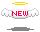 Pixelated icon with red 'NEW' text on white background, flanked by white wings, yellow halo above, and gray base below.