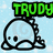Pixel art of a light blue cartoon whale with a spiral pattern on its head, displayed in a with text and heart symbols changing color