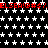 Black background with white star patterns and red text repeating 'ELSEA!G#$', with a gray rectangular overlay in the bottom-right corner.