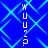 Blue background with cyan diamond lattice pattern and vertical white text reading 'WU2.C.' repeated twice.