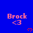 Blue background with repeated pink text 'Brock <3' and red heart symbols in a pattern