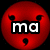 Red circular icon with black eyes and mouth, displaying white text 'ma' in top-left, 'ge' in top-right, and 'nko' in bottom-left across frames.