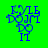 Four display identical blue text and symbols on different solid backgrounds with varying pixel clarity