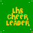 Green background with white dots and yellow text reading 'lhs cheer leader' in pixelated font across multiple repeated instances.