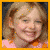 four pixelated portrait images with orange borders, showing a child in different poses and backgrounds