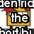 Pixelated image with partial text 'dening' above and 'artion' below a central yellow frame containing the word 'the'.